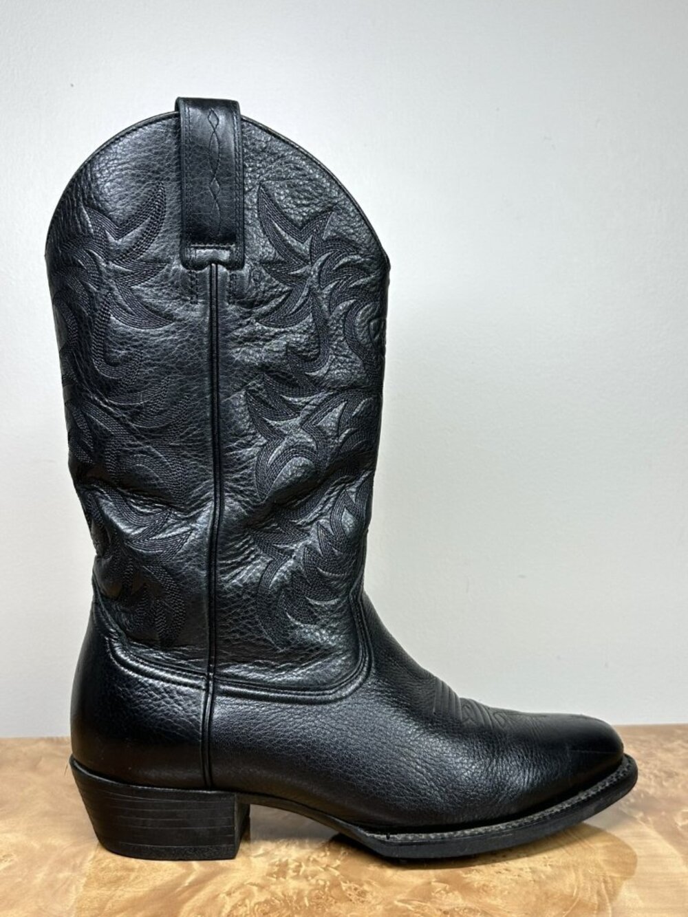 Ariat Heritage R Toe Cowboy Boots Mens 7 EE Black Leather Western 10002218